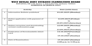 WBJEE JEMScN 2025 Registration Schedule Out Now